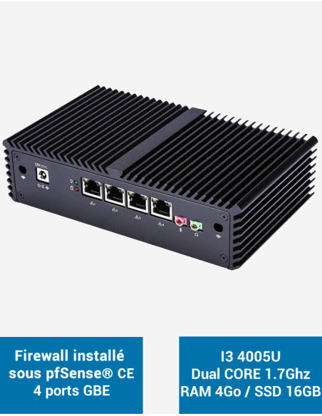 Firewall pfSense® Q3x I3 4005U 2 Gigabit ports 4GB SSD 16GB