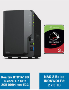 Synology DS223 NAS Server IronWolf 6TB (2x3TB)