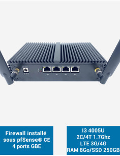 Firewall pfSense® Q3x I3 4005U 2 Gigabit ports LTE 4G 8GB SSD 250GB