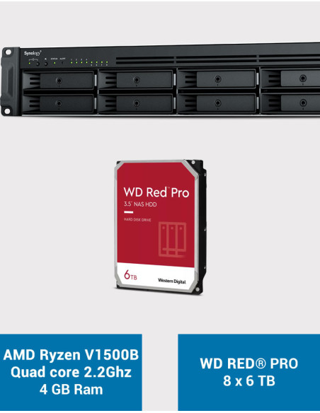 Synology RS1221+ NAS Rack Server WD RED PRO 48TB (8x6TB)