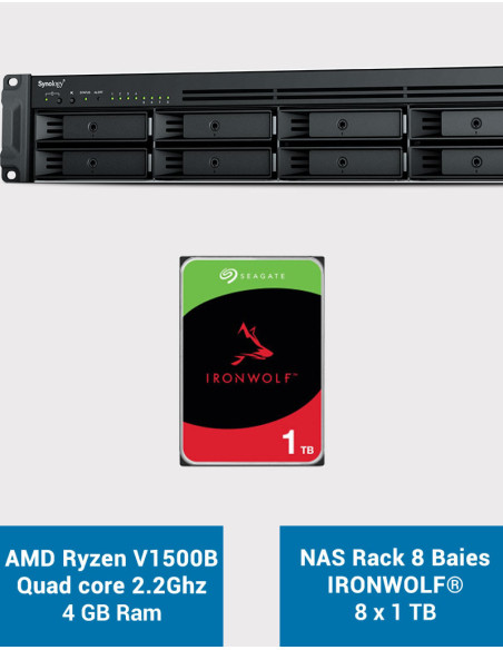 Synology RS1221+ Servidor NAS Rack IRONWOLF 8TB (8x1TB)