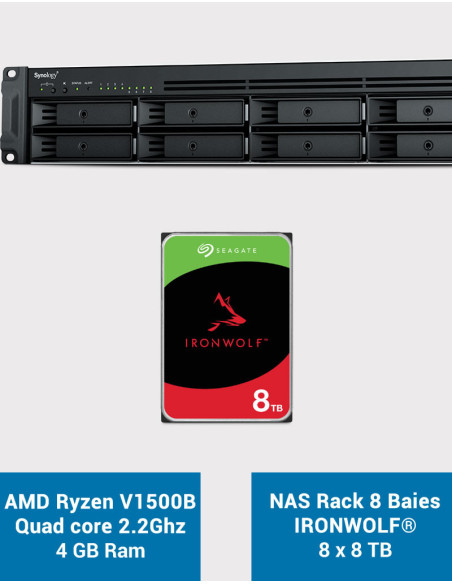 Synology RS1221+ NAS Rack Server IRONWOLF 64TB (8x8TB)