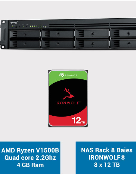Synology RS1221+ NAS Rack Server IRONWOLF 96TB (8x12TB)