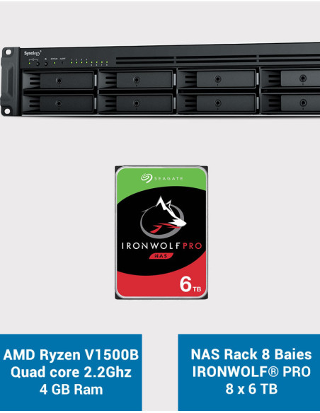 Synology RS1221+ NAS Rack Server IRONWOLF PRO 48TB (8x6TB)