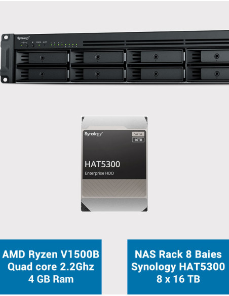 Synology RS1221+ Serveur NAS Rack HAT5300 128To (8x16To)