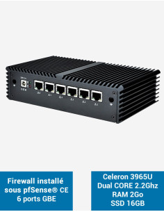 Firewall pfSense® Q5x Celeron 3965U 6 puertos Gigabit 2GB SSD 16GB