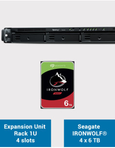 Synology RX418 4-bay expansion unit 1U Rack IRONWOLF 24TB (4x6TB)