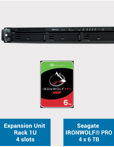 Synology RX418 4-bay expansion unit 1U Rack IRONWOLF PRO 24TB (4x6TB)