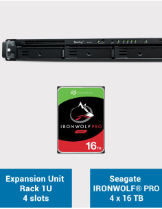 Synology RX418 4-bay expansion unit 1U Rack IRONWOLF PRO 64TB (4x16TB)