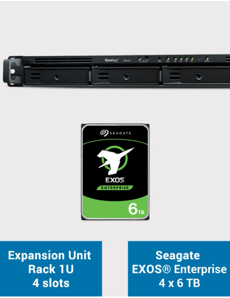 Synology RX418 4-bay expansion unit 1U Rack EXOS Enterprise 24TB (4x6TB)