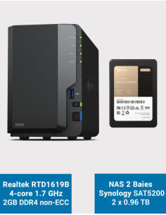 Synology DS223 NAS Server SSD SAT5200 1920GB (2x960GB)