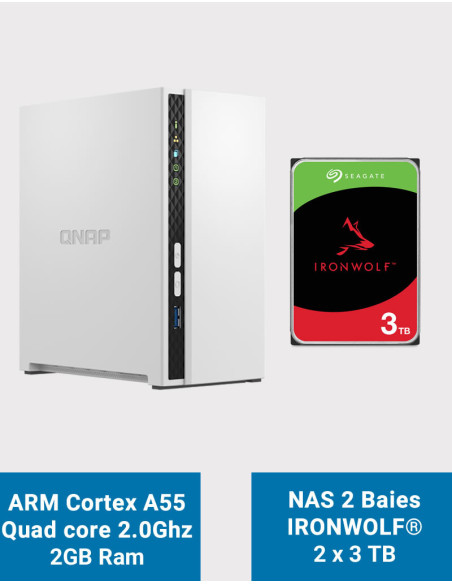 QNAP TS-233 NAS Server Seagate IronWolf 6TB (2x3TB)