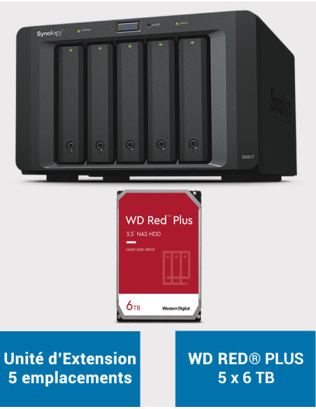 Synology DX517 Expansion Unit WD RED PLUS 30TB (5x6TB)