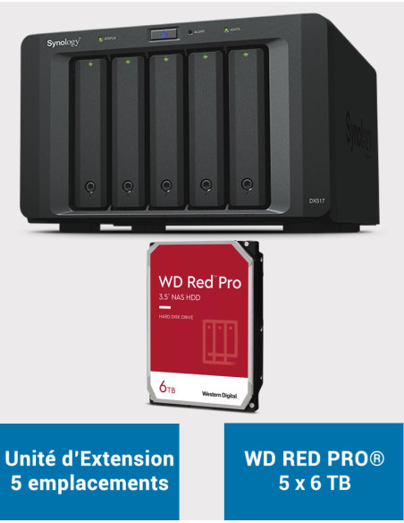 Synology DX517 Expansion Unit WD RED PRO 30TB (5x6TB)