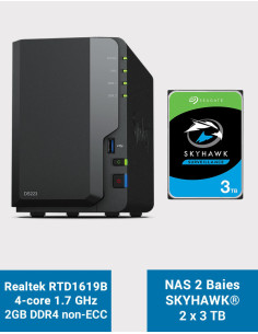 Synology DS223 NAS Server SkyHawk 6TB (2x3TB)