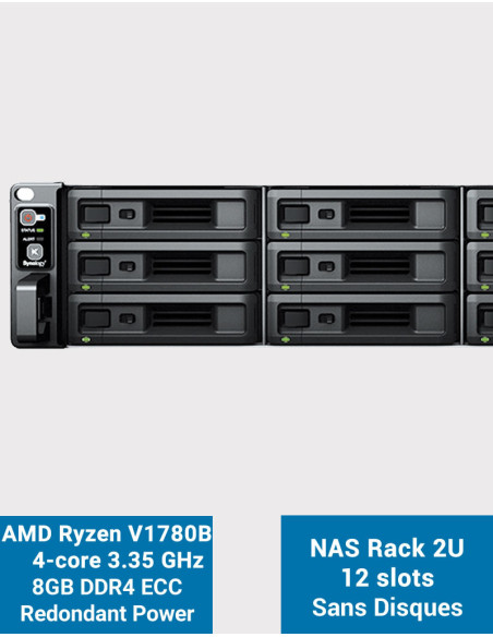 Synology RS2423RP+ NAS Server Rack 2U 12-Bay (Diskless)
