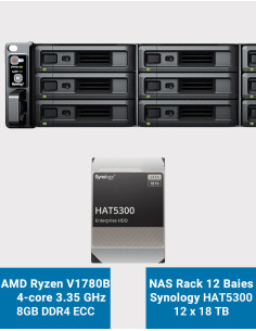 Synology RS2423+ Servidor NAS Rack 2U 12 ranuras HAT5300 216TB (12x18TB)