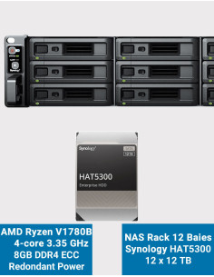 Synology RS2423RP+ NAS Server Rack 2U 12-Bay HAT5300 144TB (12x12TB)