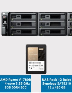 Synology RS2423+ NAS Server Rack 2U SAT5210 5.76TB (12x480GB)