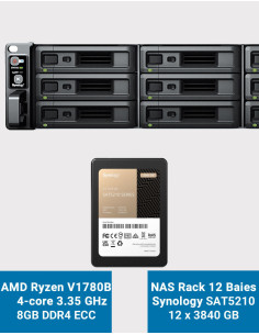 Synology RS2423+ NAS Server Rack 2U SAT5210 46.08TB (12x3840GB)