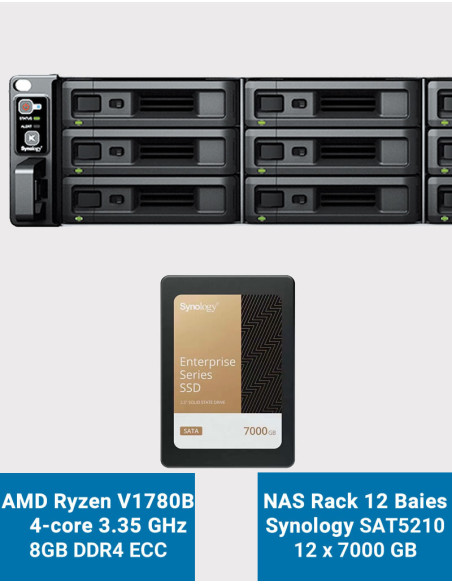 Synology RS2423+ NAS Server Rack 2U SAT5210 84TB (12x7000GB)