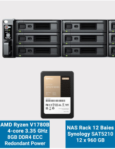 Synology RS2423RP+ Serveur NAS Rack 2U SAT5210 11.52To (12x960Go)