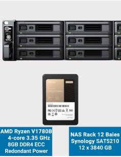 Synology RS2423RP+ Servidor NAS Rack 2U SAT5210 46.08TB (12x3840GB)