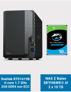 Synology DS223 NAS Server SkyHawk 20TB (2x10TB)