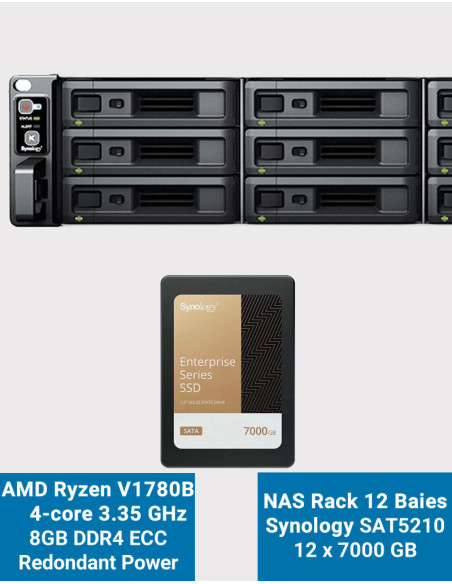 Synology RS2423RP+ Servidor NAS Rack 2U SAT5210 84TB (12x7000GB)