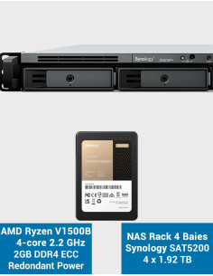 Synology RS822RP+ 2GB NAS Server Rack 1U SAT5210 7.68TB (4x1920GB)