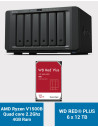 Synology DS1621+ NAS Server WD RED PLUS 72TB (6x12TB)