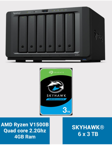 Synology DS1621+ NAS Server SkyHawk 18TB (6x3TB)