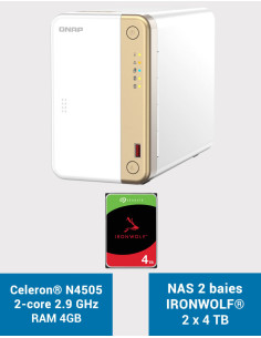 QNAP TS-262 4GB Serveur NAS IRONWOLF 8To (2x4To)