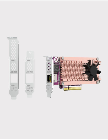 QNAP Dual M.2 2280 PCIe NVMe SSD & single-port 10GbE expansion card