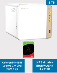 QNAP TS-462 4GB NAS Server IRONWOLF 8TB (4x2TB)