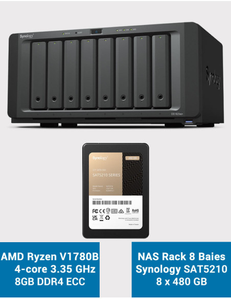 Synology DS1823xs+ NAS Server SAT5210 3.84TB (8X480GB)