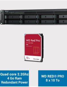 Synology RS1221RP+ Servidor NAS Rack (2 PSU) WD RED PRO 80TB (8x10TB)