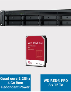 Synology RS1221RP+ Serveur NAS Rack (2 PSU) WD RED PRO 96To (8x12To)