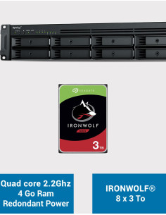 Synology RS1221RP+ NAS Rack Server (2 PSU) IRONWOLF 24TB (8x3TB)