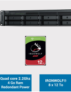 Synology RS1221RP+ Serveur NAS Rack (2 PSU) IRONWOLF 96To (8x12To)