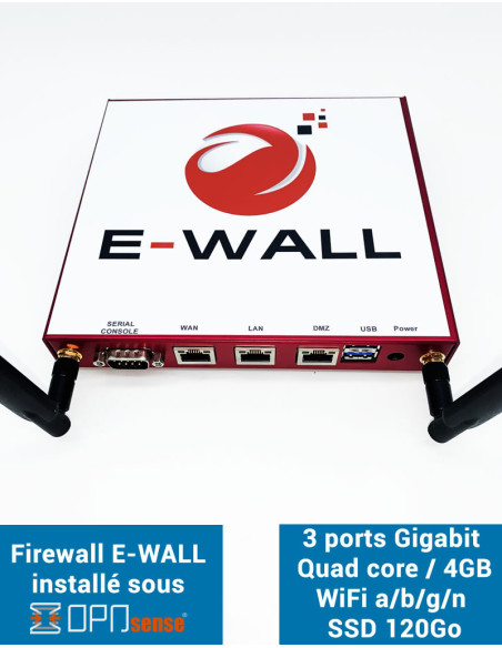 Firewall Appliance AP234W sous OPNsense® 3 ports WIFI 4Go SSD 120Go