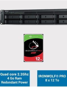 Synology RS1221RP+ NAS Rack Server (2 PSU) IRONWOLF PRO 96TB (8x12TB)