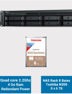 Synology RS1221RP+ NAS Rack Server (2 PSU) N300 48TB (8x6TB)