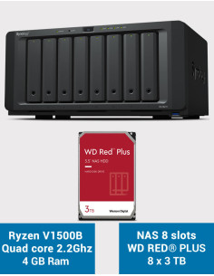 Synology DS1821+ Serveur NAS 8 baies WD RED PLUS 24To (8x3To)