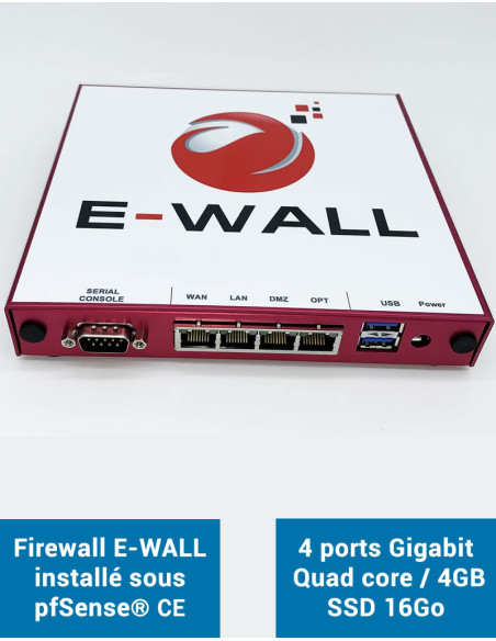 Firewall Appliance AP444 under pfSense® CE 4 ports 4GB SSD 16GB