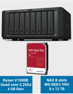 Synology DS1821+ Servidor NAS de 8 bahías WD RED PRO 96TB (8x12TB)