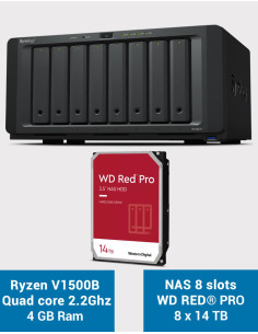 Synology DS1821+ 8-bay NAS Server WD RED PRO 112TB (8x14TB)