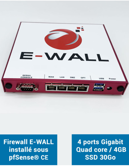 Firewall Appliance AP444 under pfSense® CE 4 ports 4GB SSD 30GB