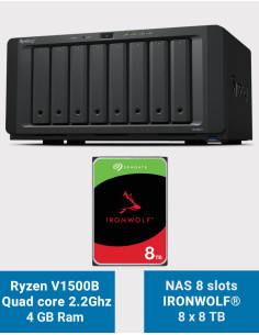 Synology DS1821+ Serveur NAS 8 baies IRONWOLF 64To (8x8To)