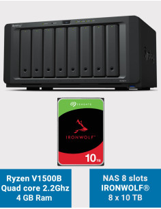 Synology DS1821+ Servidor NAS de 8 bahías IRONWOLF 80TB (8x10TB)